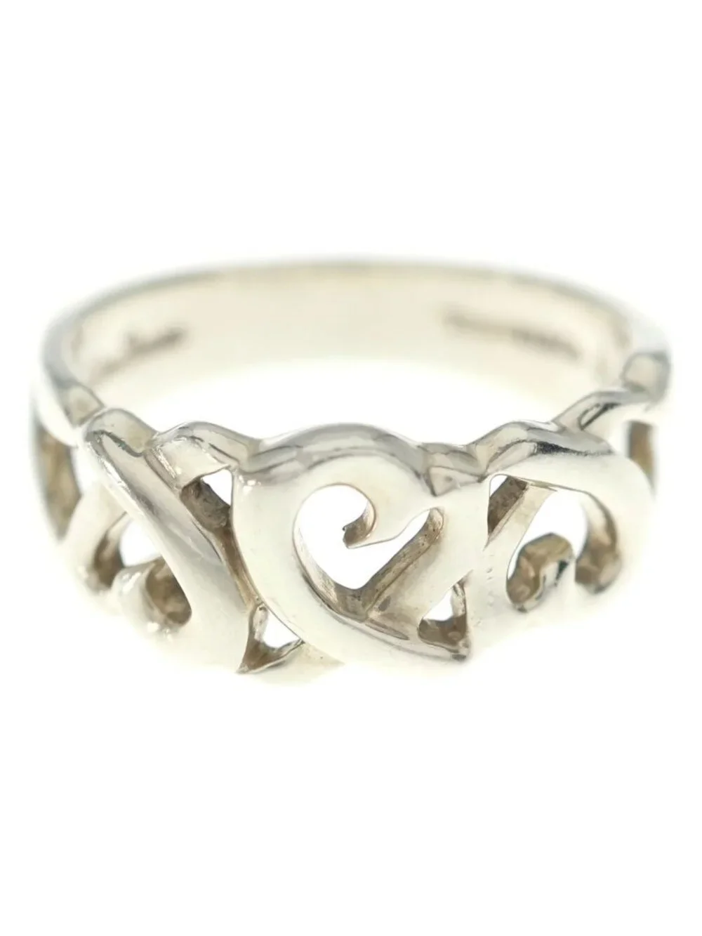 Tiffany & Co Paloma Picasso Triple Loving Heart Ring Silver
